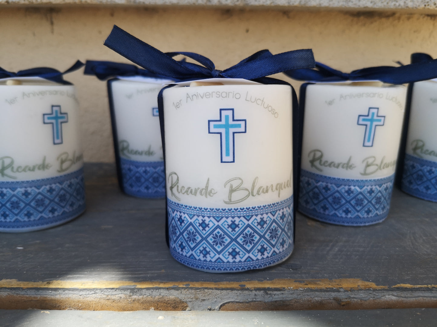 Paq. 10 velas Azul huasteco. Aniversario luctuoso