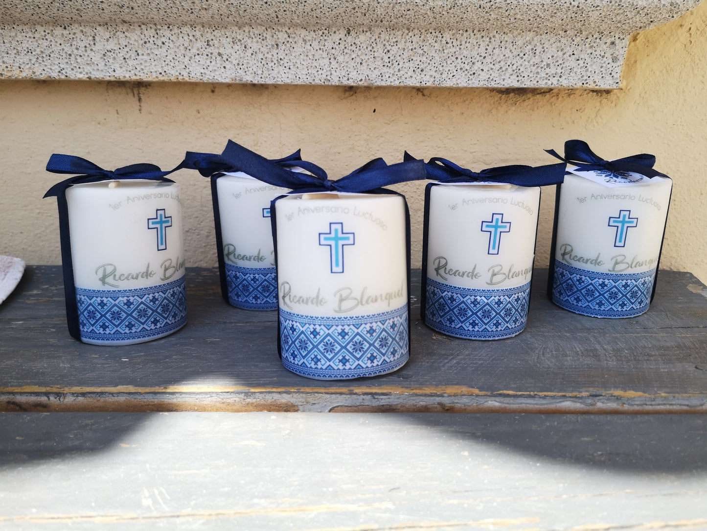 Paq. 10 velas Azul huasteco. Aniversario luctuoso