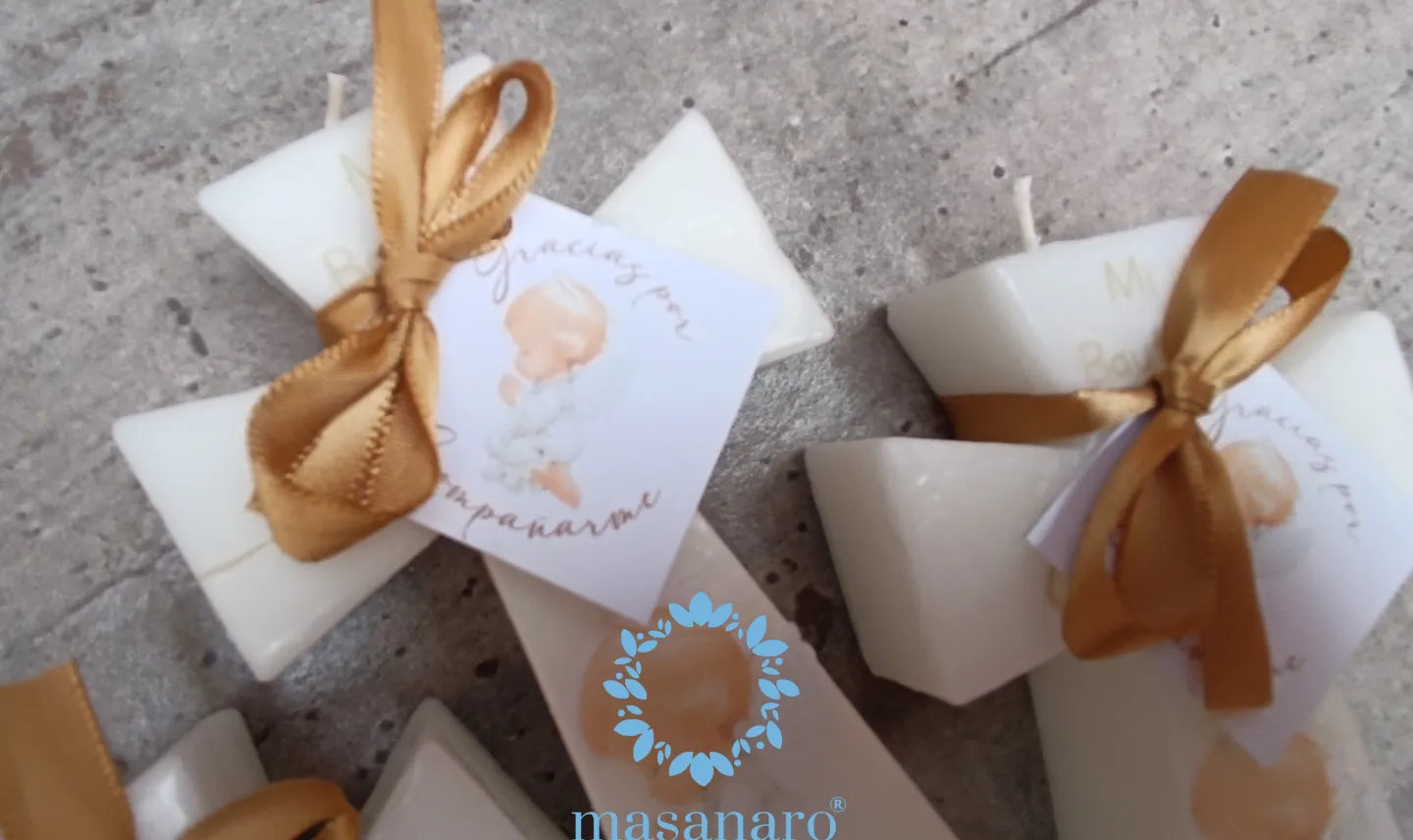 Paq. 10 velas de cruz con angelito