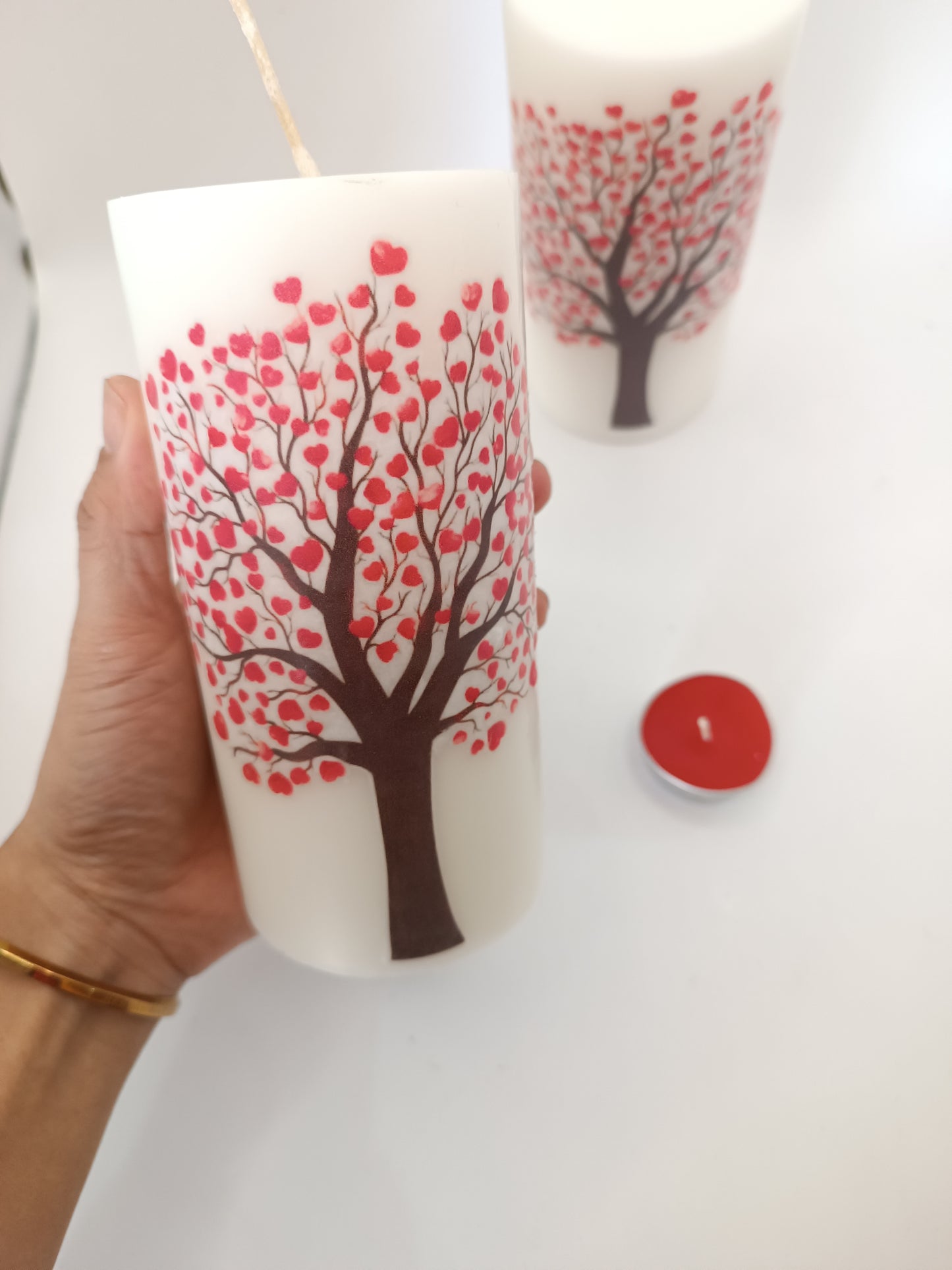 Vela de cirio. Mod. Árbol de corazones