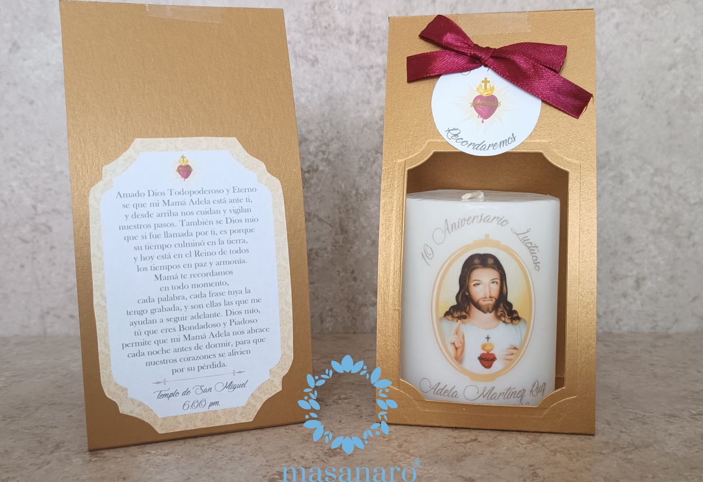 Paq. 10 cirios Sagrado Corazón de Jesús