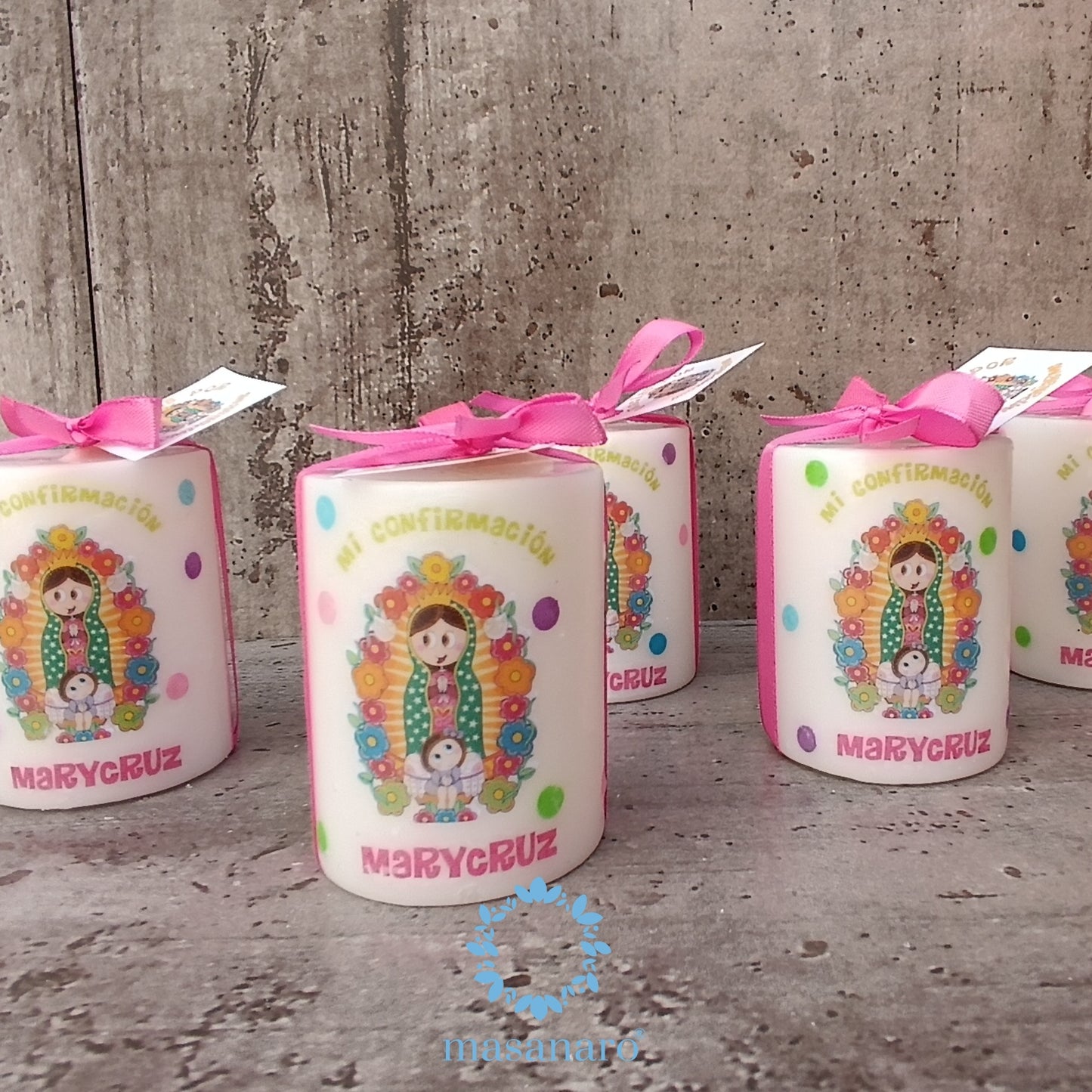 Paq. 10 velas de cirio. Mod. Virgencita plis
