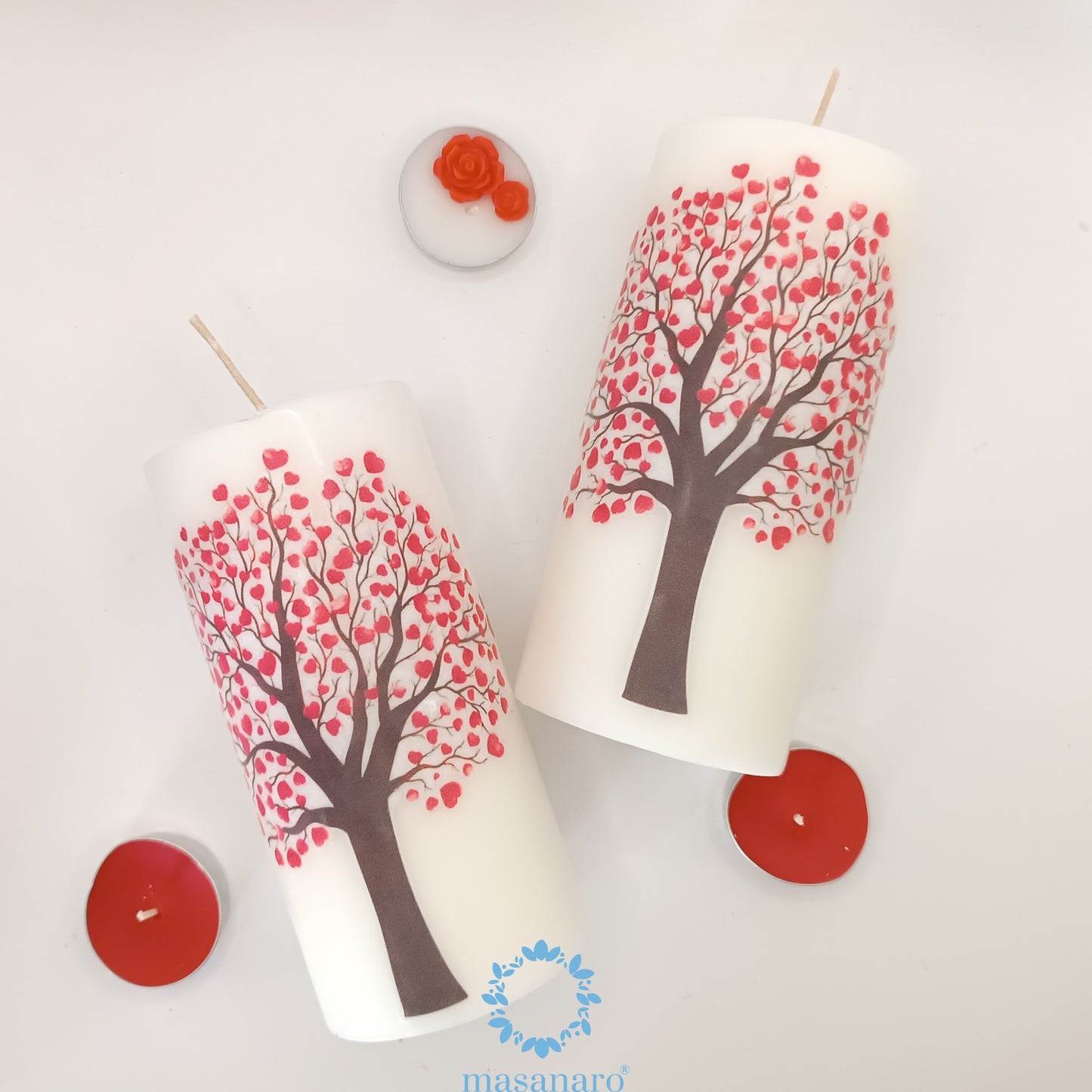 Vela de cirio. Mod. Árbol de corazones