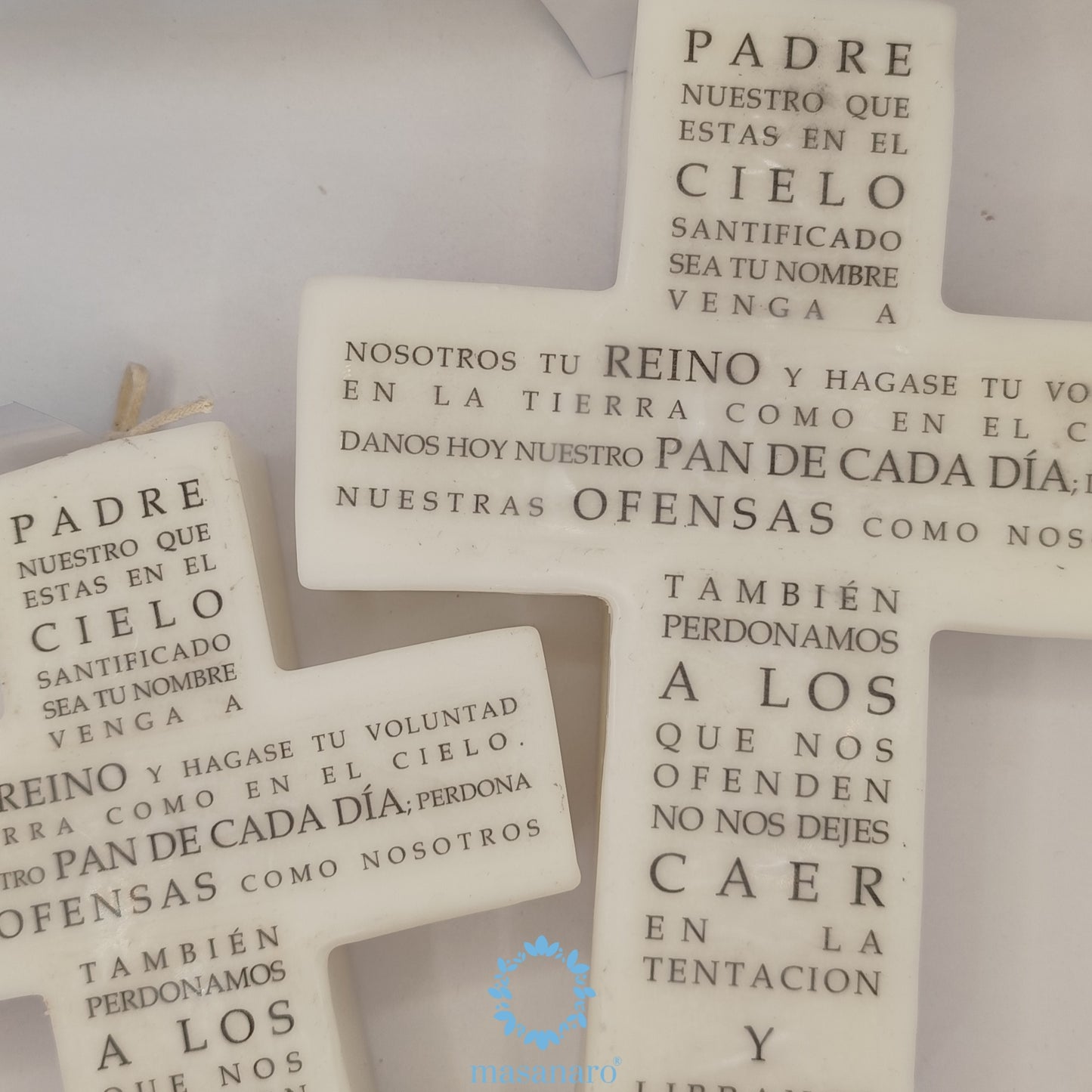 Vela de cruz grande con oración Padre Nuestro