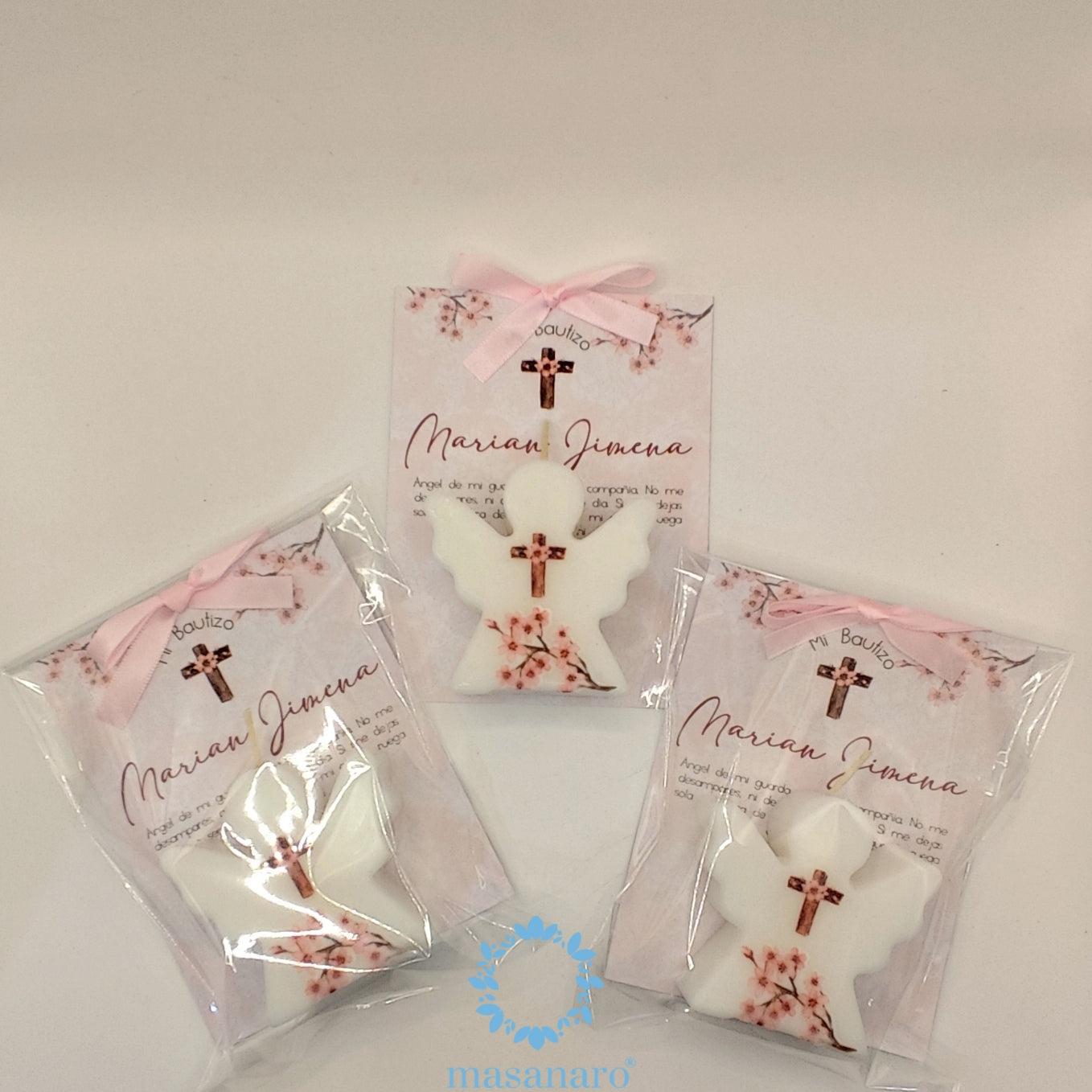 Paq. 10 velas de angelito. Cerezo