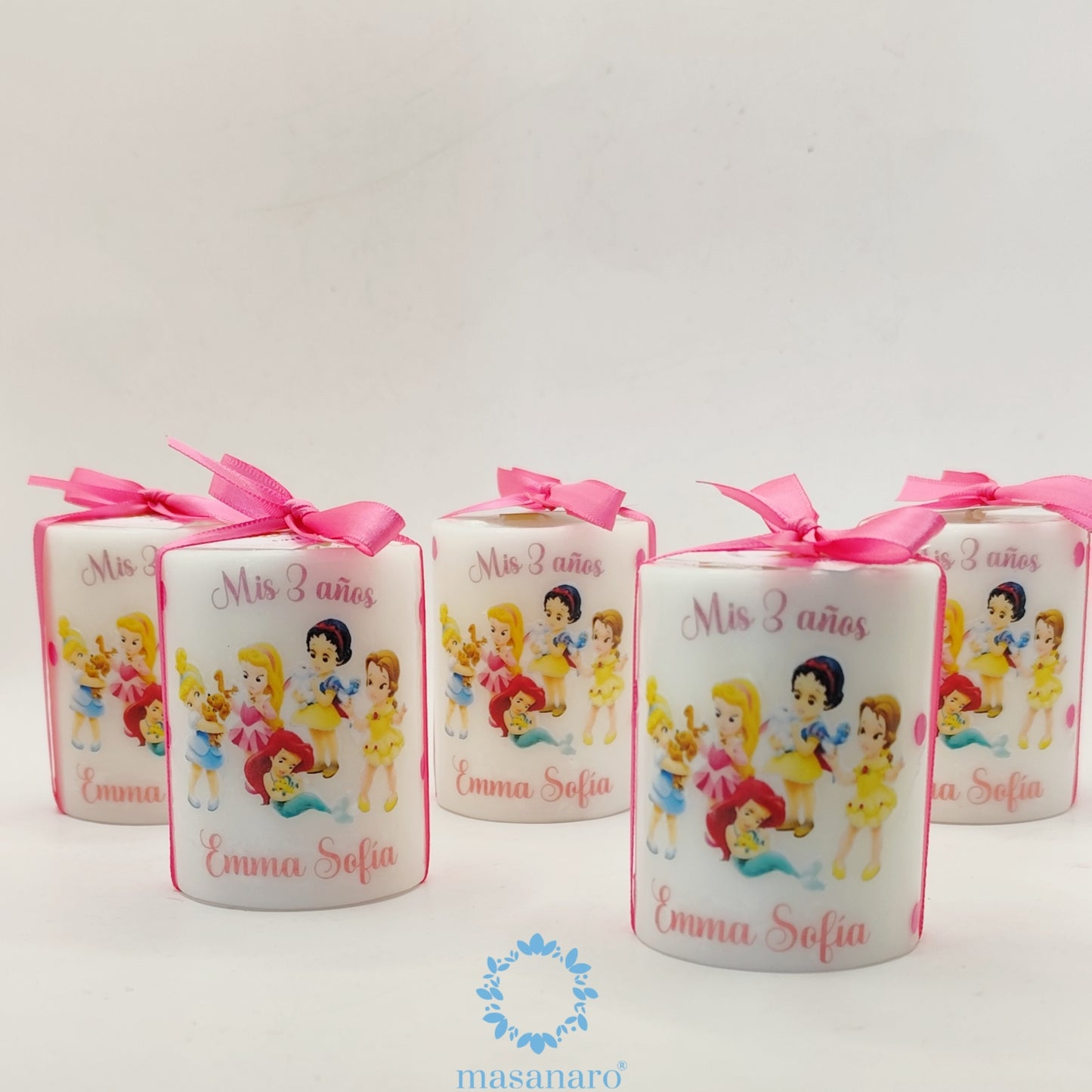Paquete 10 velas. Diseño Princesas