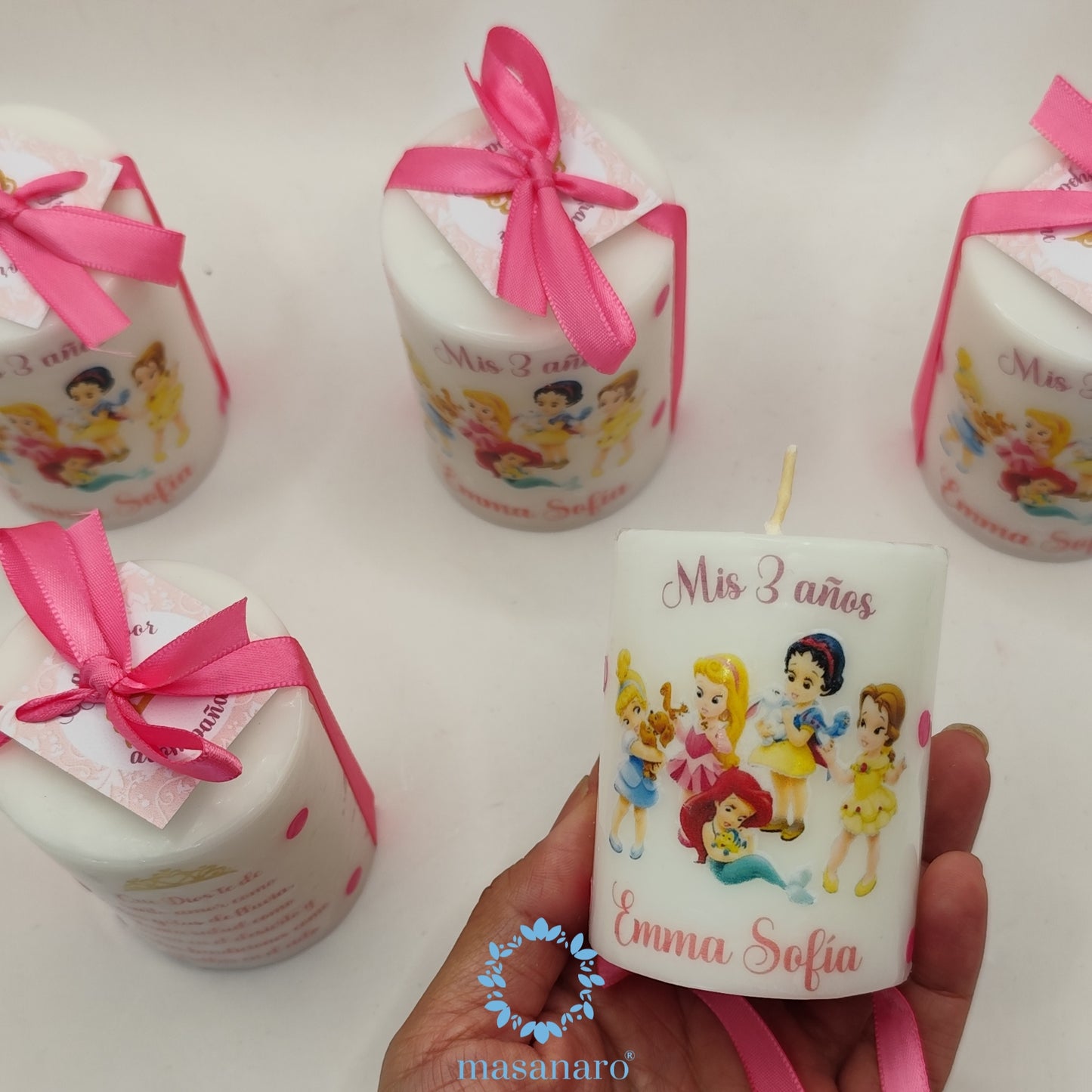 Paquete 10 velas. Diseño Princesas