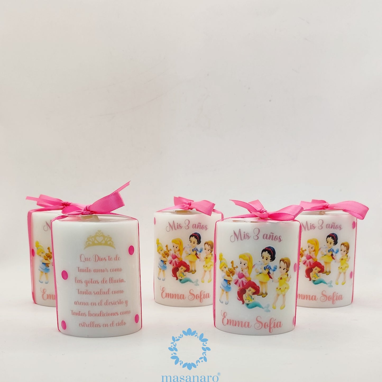Paquete 10 velas. Diseño Princesas