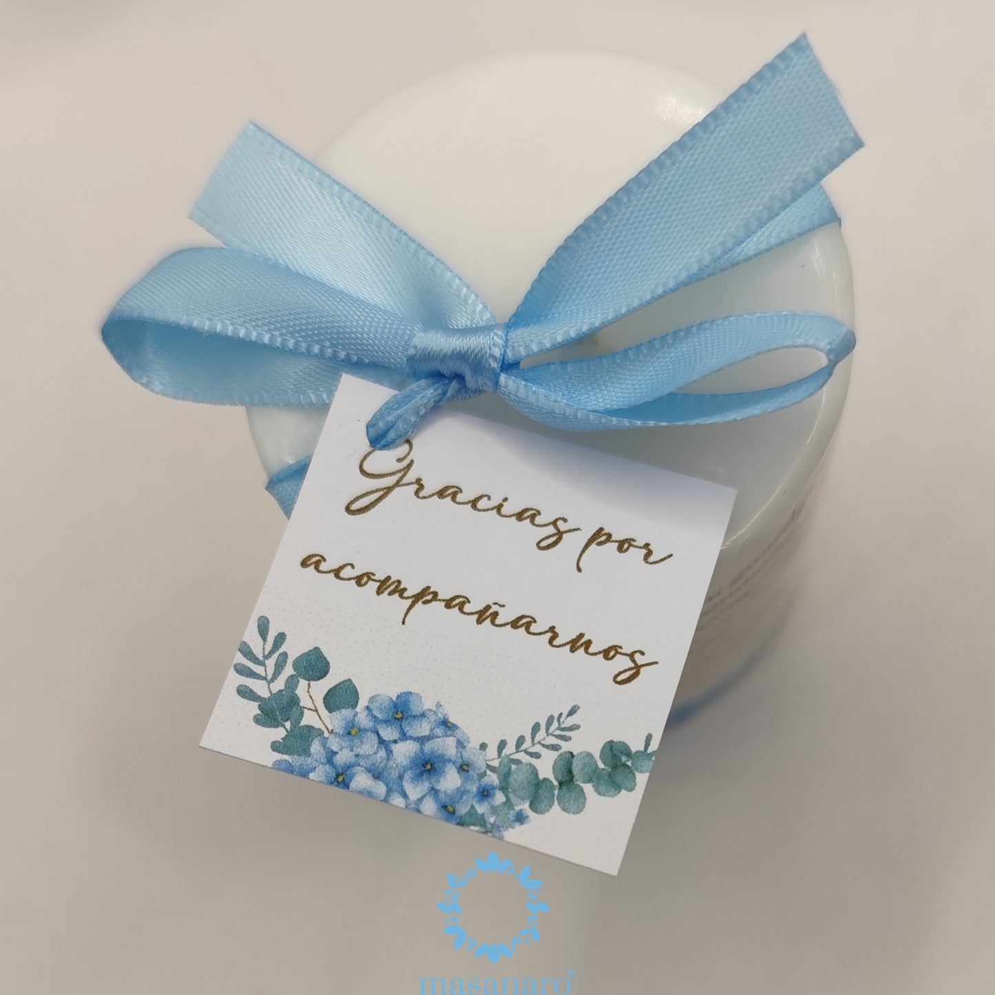 Paq. 10 velas, diseño flores azules vintage