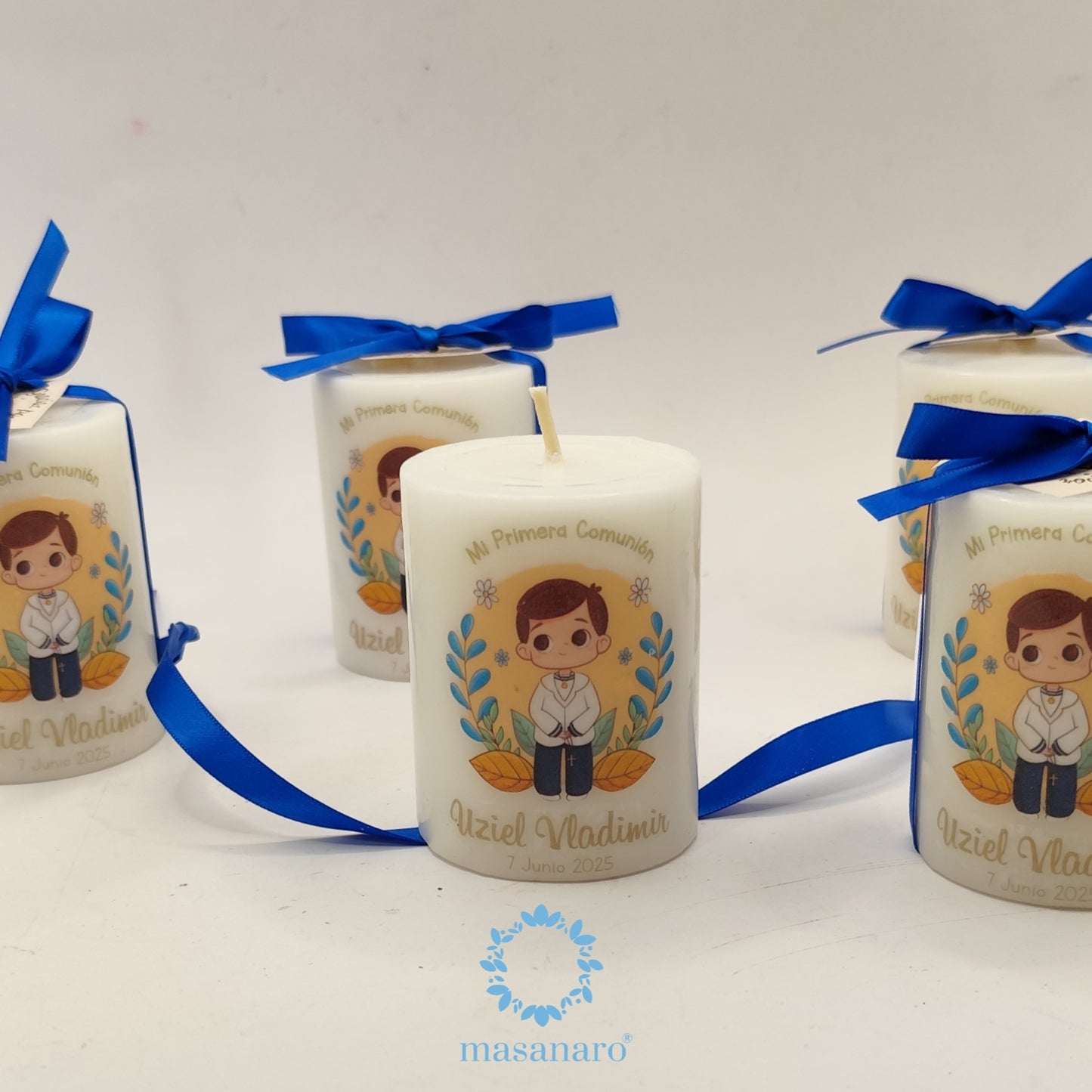 Paq. 10 velas. Primera comunión o confirmación niño