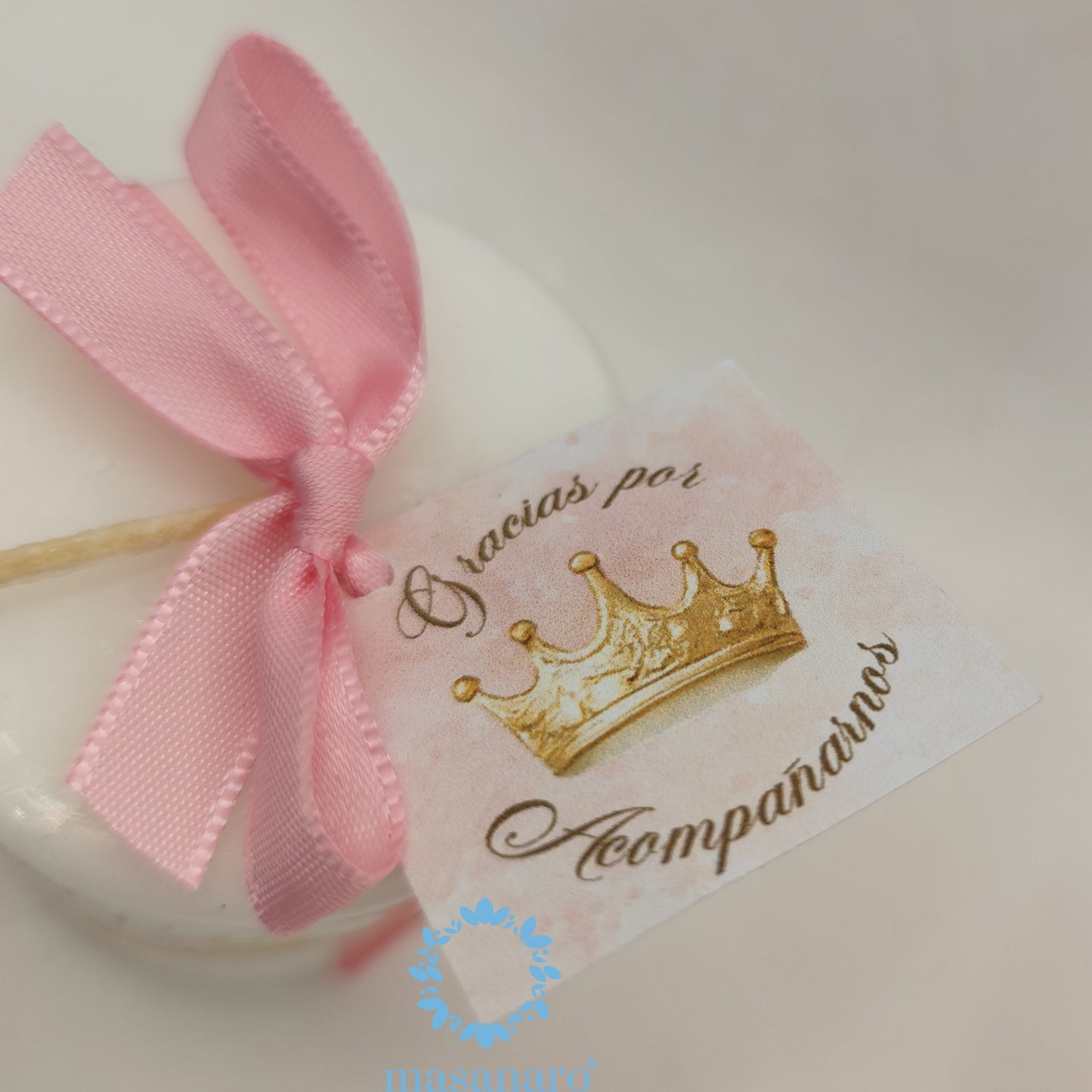 Vela con diseño de XV años rosa