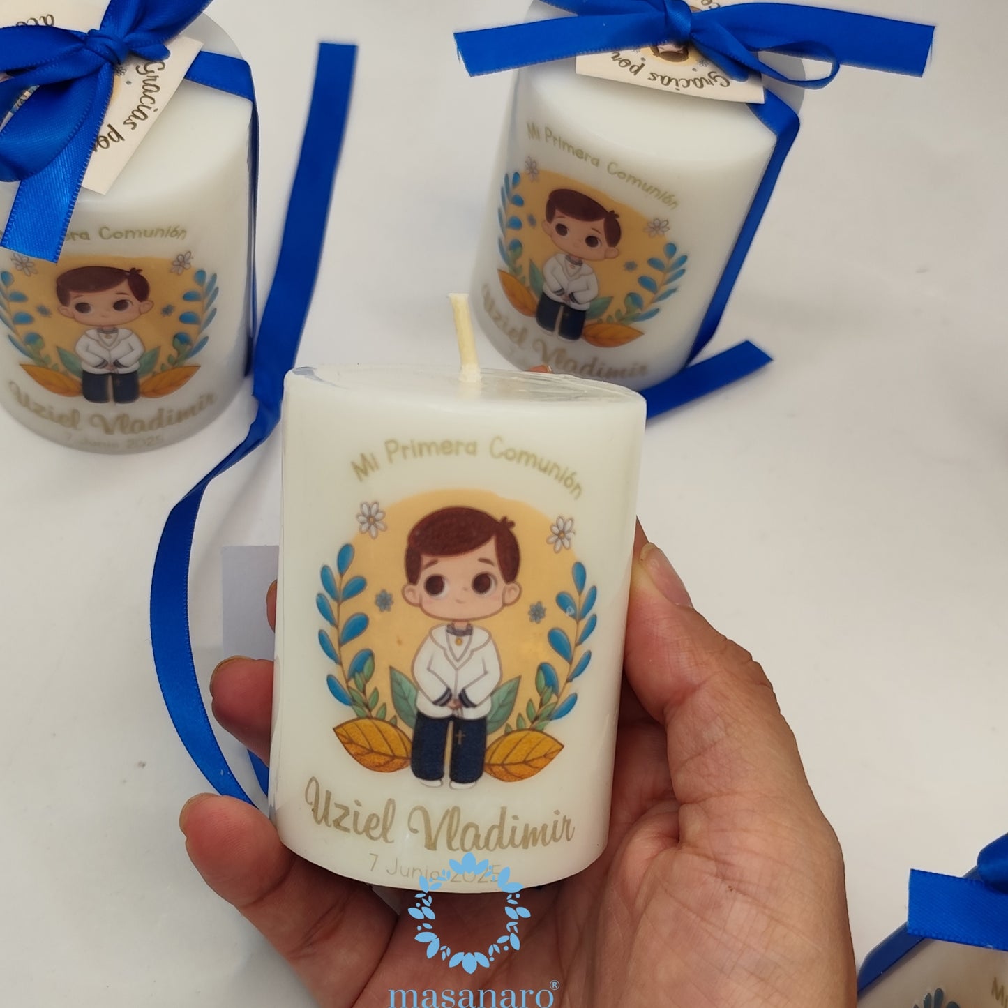 Paq. 10 velas. Primera comunión o confirmación niño