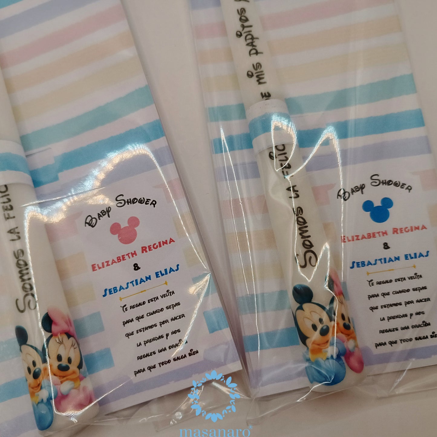 Vela largas. Diseño Minnie y Mickey bebé