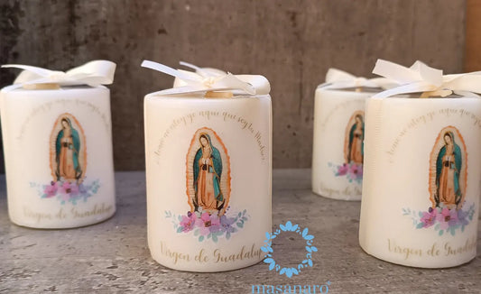 Paquete 10 velas Virgen de Guadalupe para XV Años