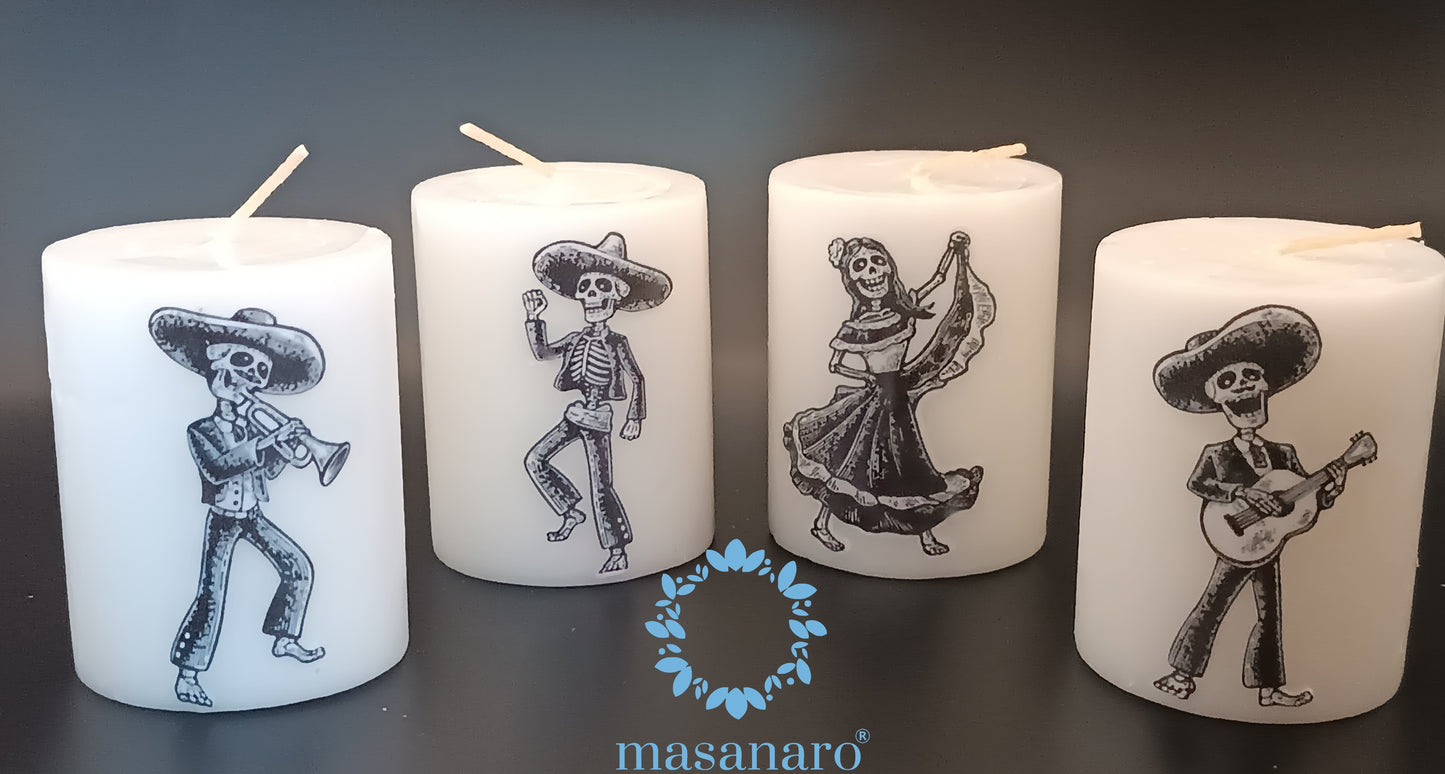 Paq.  velas día de muertos black