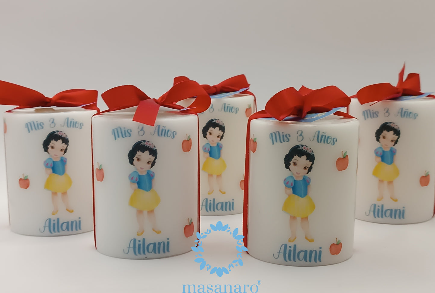 Paq. 10 velas de cirios Mod. Blanca Nieves