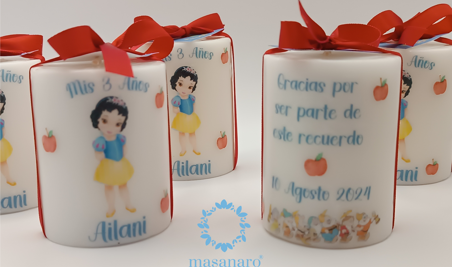 Paq. 10 velas de cirios Mod. Blanca Nieves