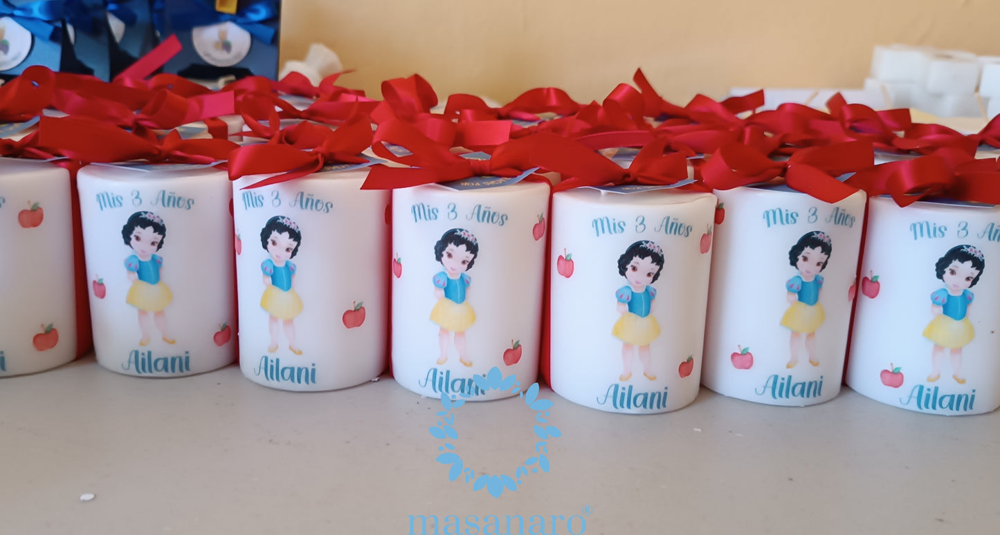 Paq. 10 velas de cirios Mod. Blanca Nieves