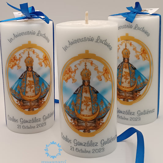 Paquete 10 velas. Diseño Virgen de San Juan de los Lagos