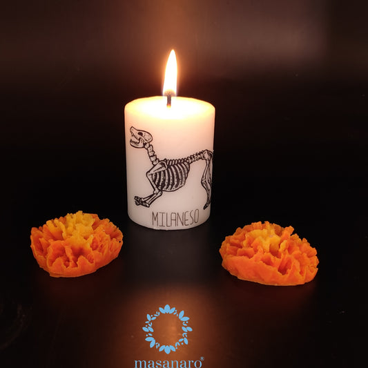 Vela de cirio "esqueleto perrito"