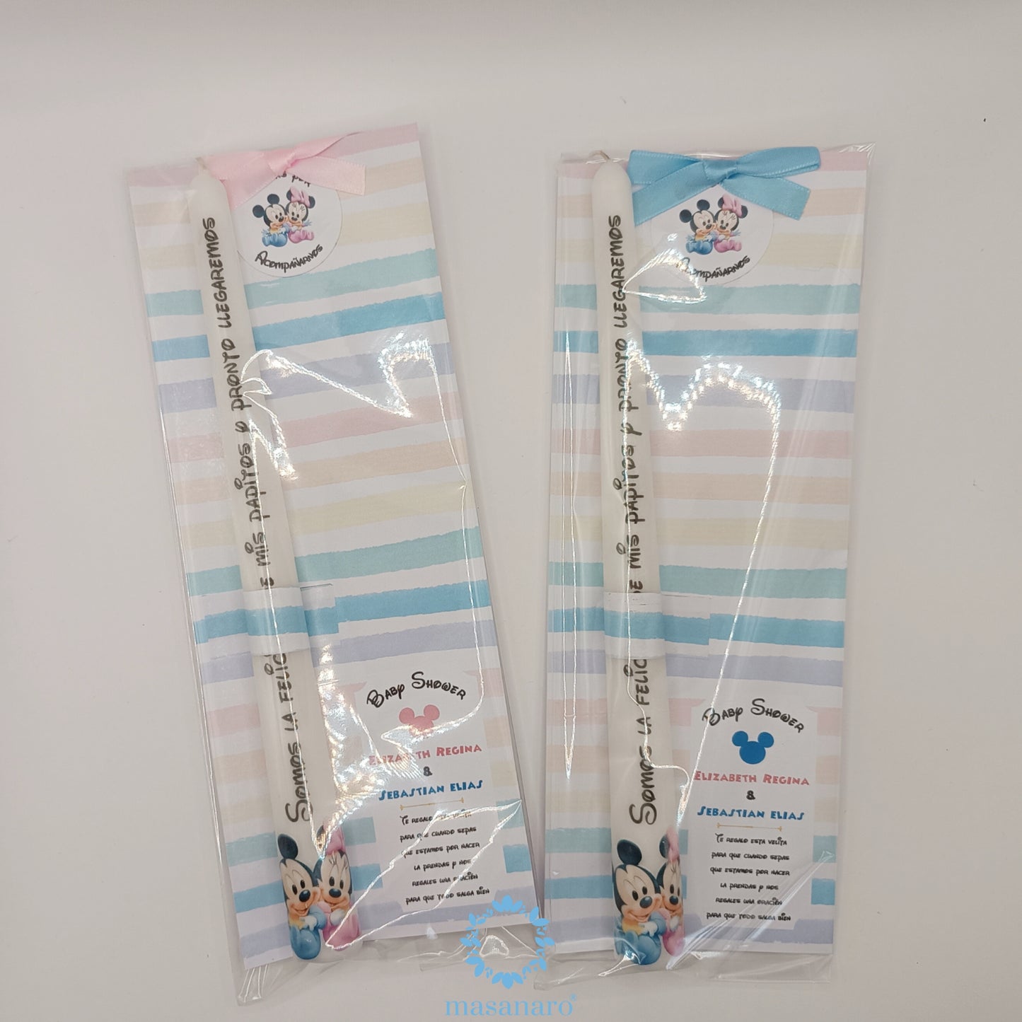 Vela largas. Diseño Minnie y Mickey bebé