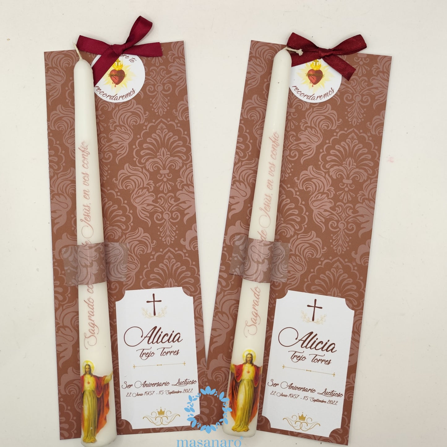 Vela larga. Diseño Sagrado Corazón de Jesus