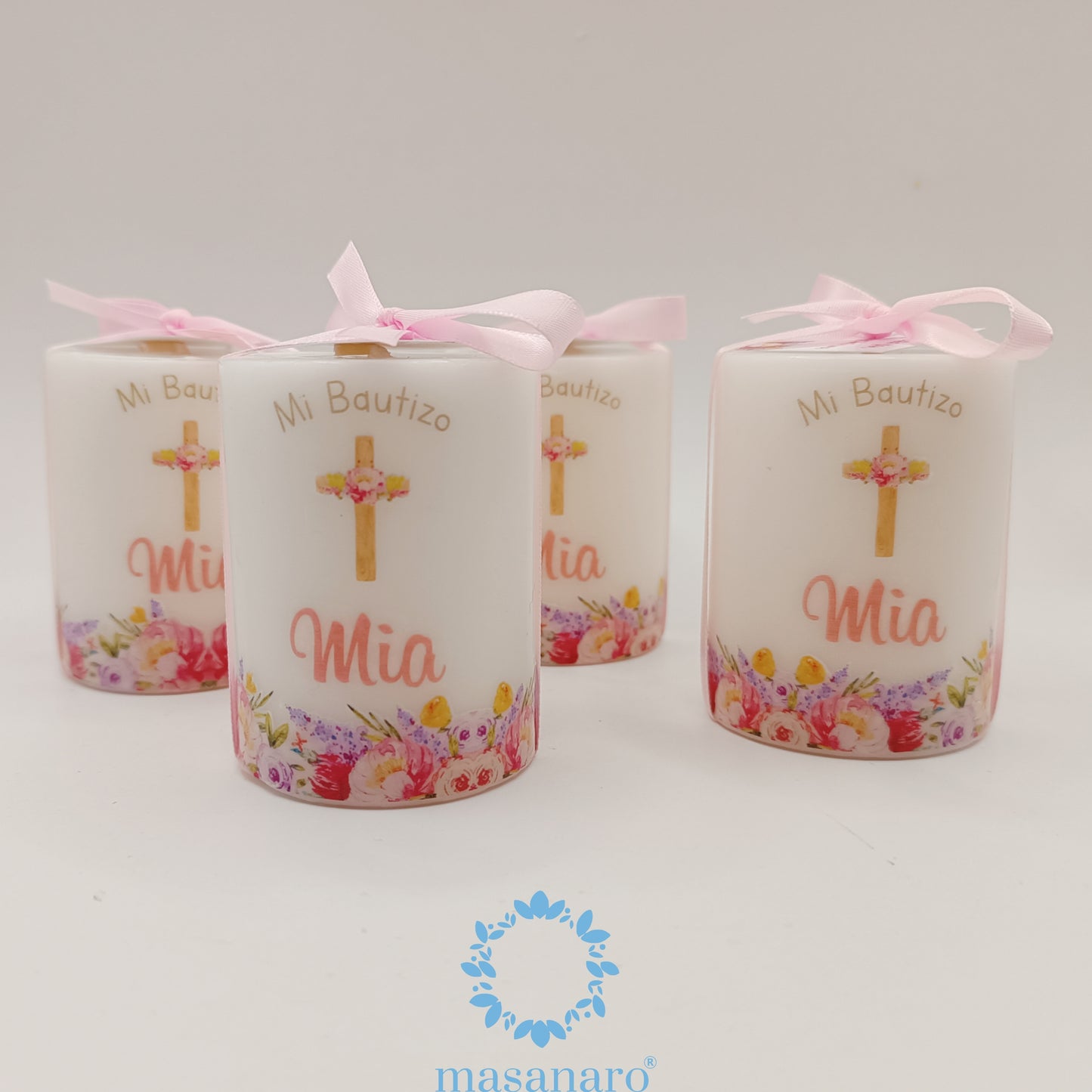 Vela de cirio. Mod. Flores primavera
