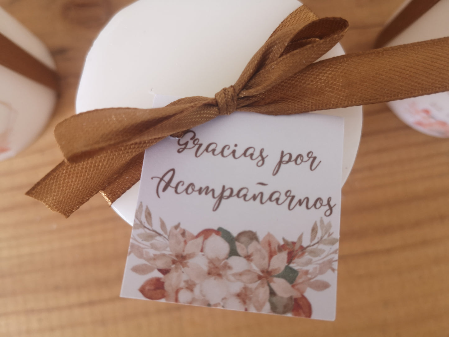 Vela con Diseño flores otoño