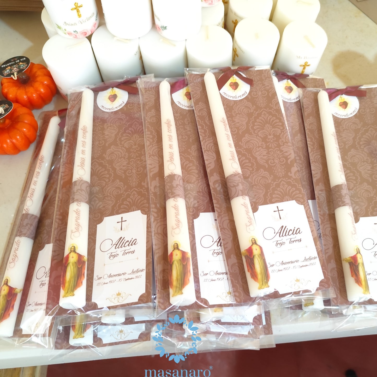 Vela larga. Diseño Sagrado Corazón de Jesus