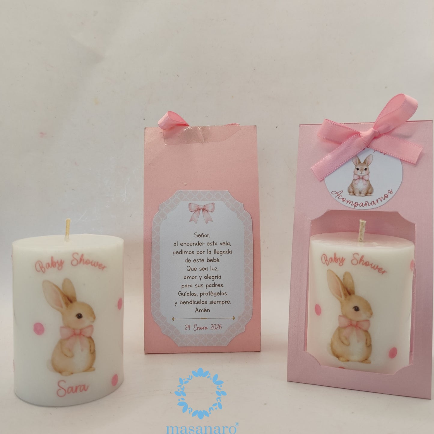 Vela con diseño de conejita