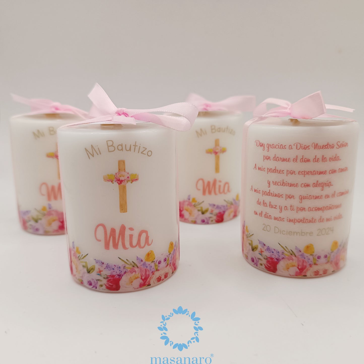 Vela de cirio. Mod. Flores primavera