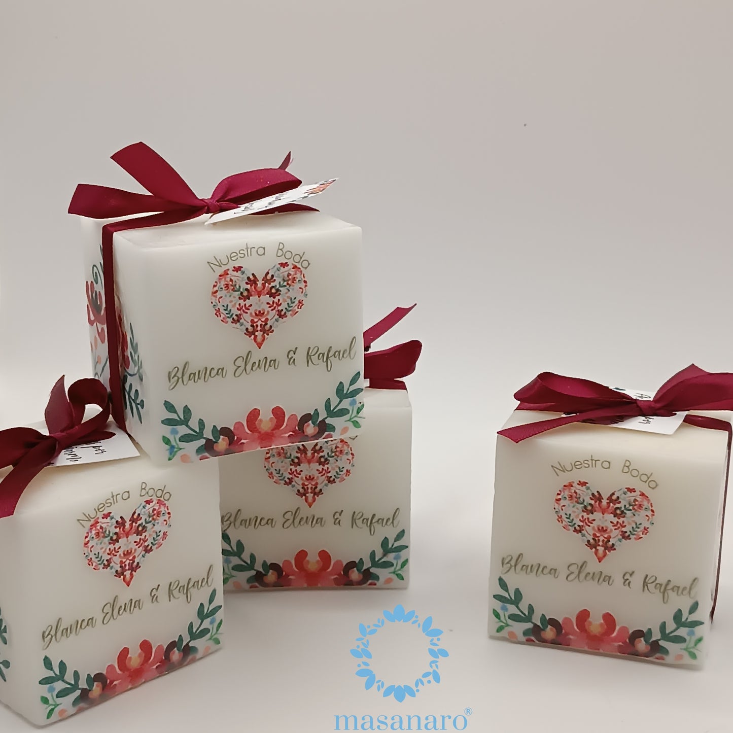 Velas cubo. Diseño. Corazón mexicano