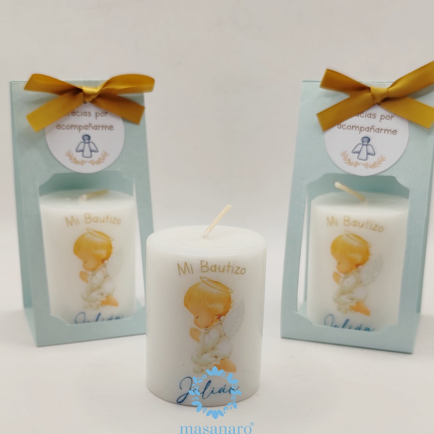 Vela con empaque de cartón. Diseño Angelito