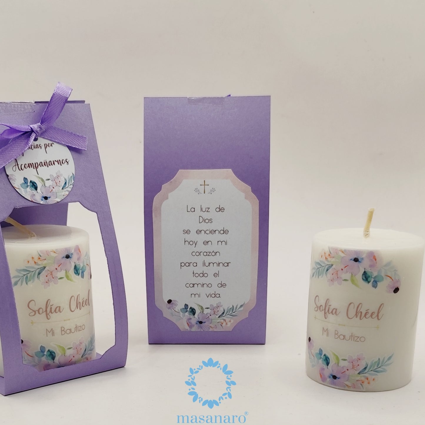 Vela de cirio en empaque de cartón