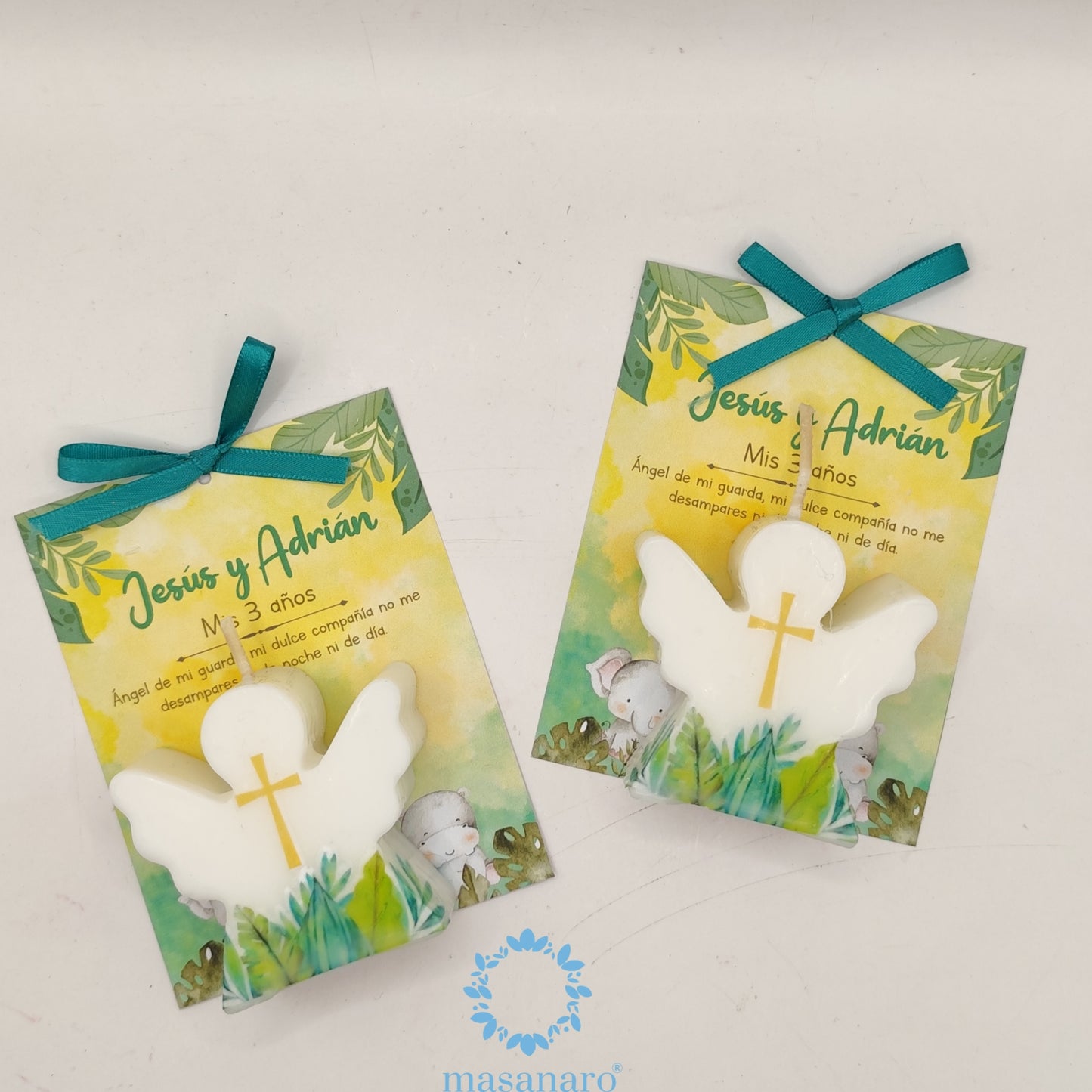 Vela de angelito. Diseño animales de la selva