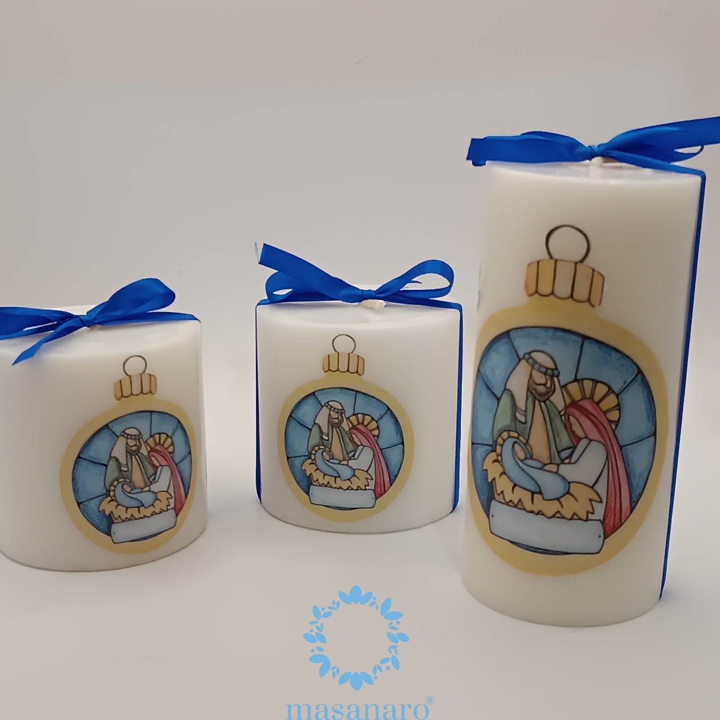 Vela navideña. Diseño esfera nacimiento