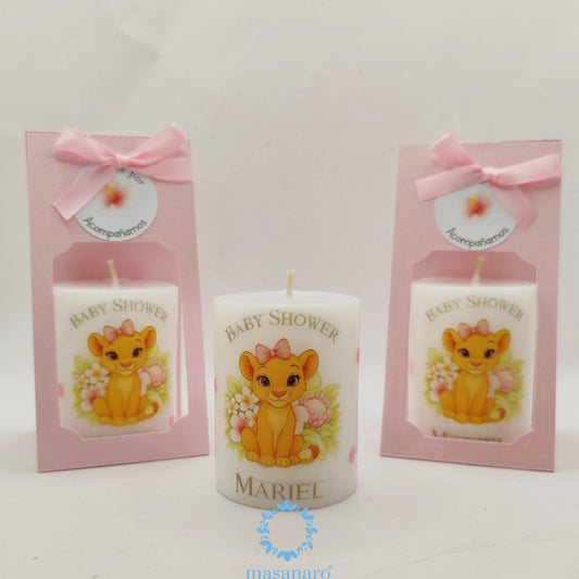 Cirios con empaque de cartón. Diseño Nala bebe
