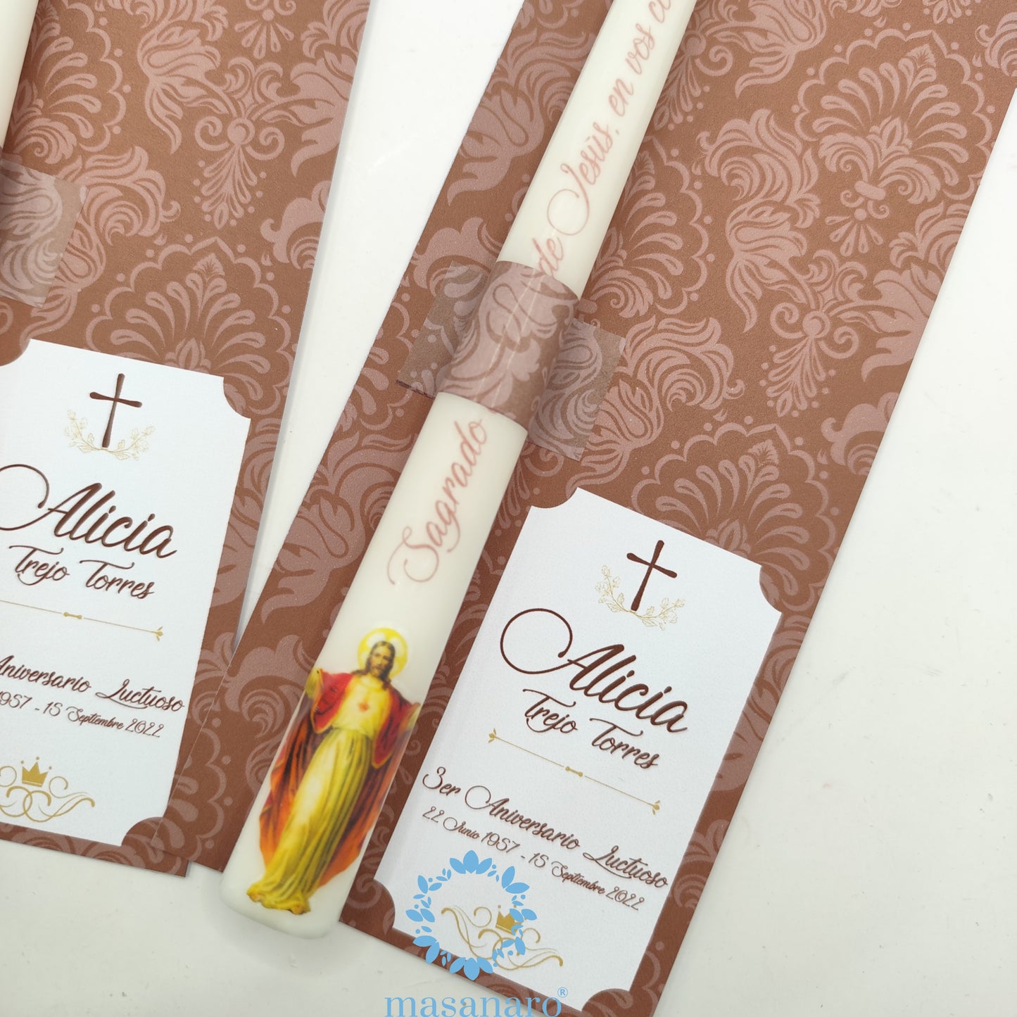 Vela larga. Diseño Sagrado Corazón de Jesus