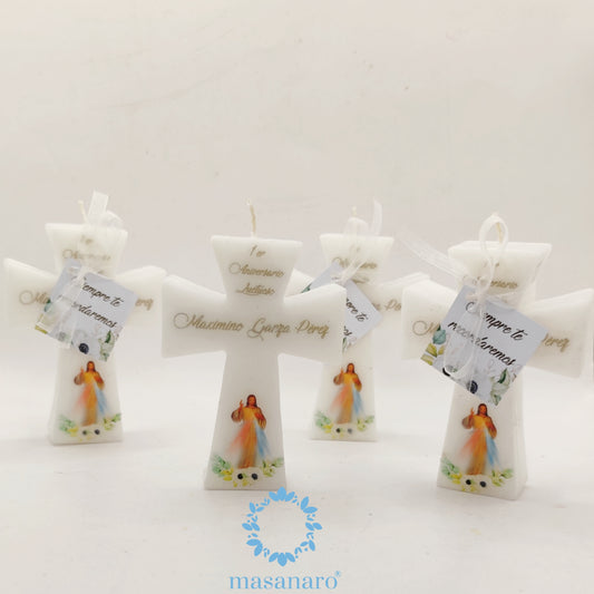 Vela de cruz 10cm. Diseño Sr. De la misericordia