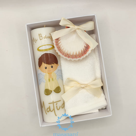 Kit de bautizo, diseño angelito