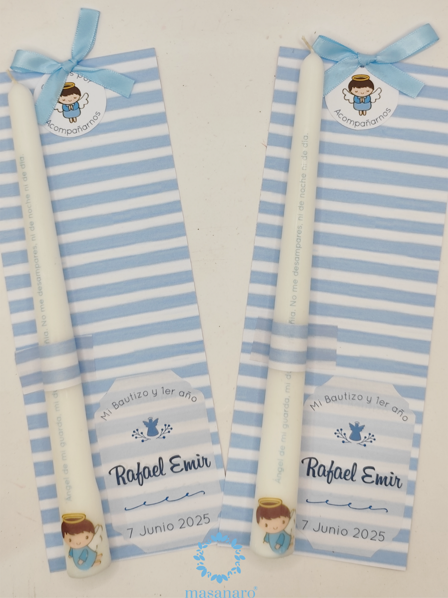 Vela larga con diseño de ángelito