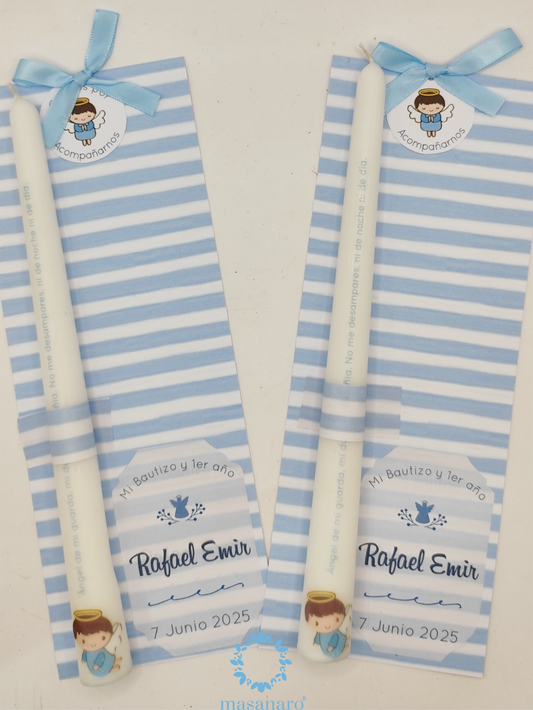 Vela larga con diseño de ángelito