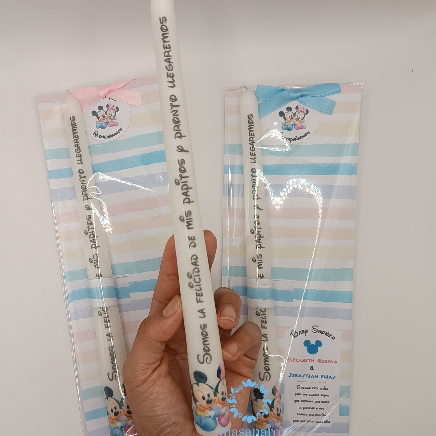 Vela largas. Diseño Minnie y Mickey bebé