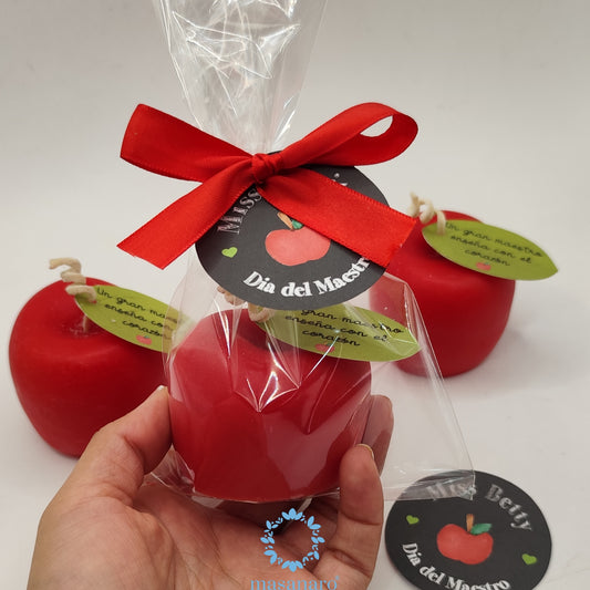 Vela de manzana en bolsa de celofán