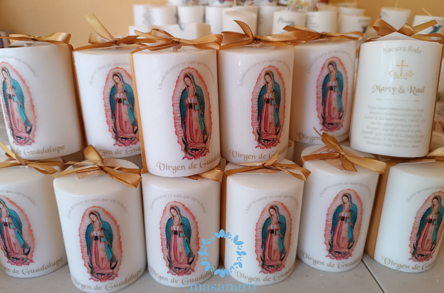 Vela. Diseño. Virgen de Guadalupe Boda