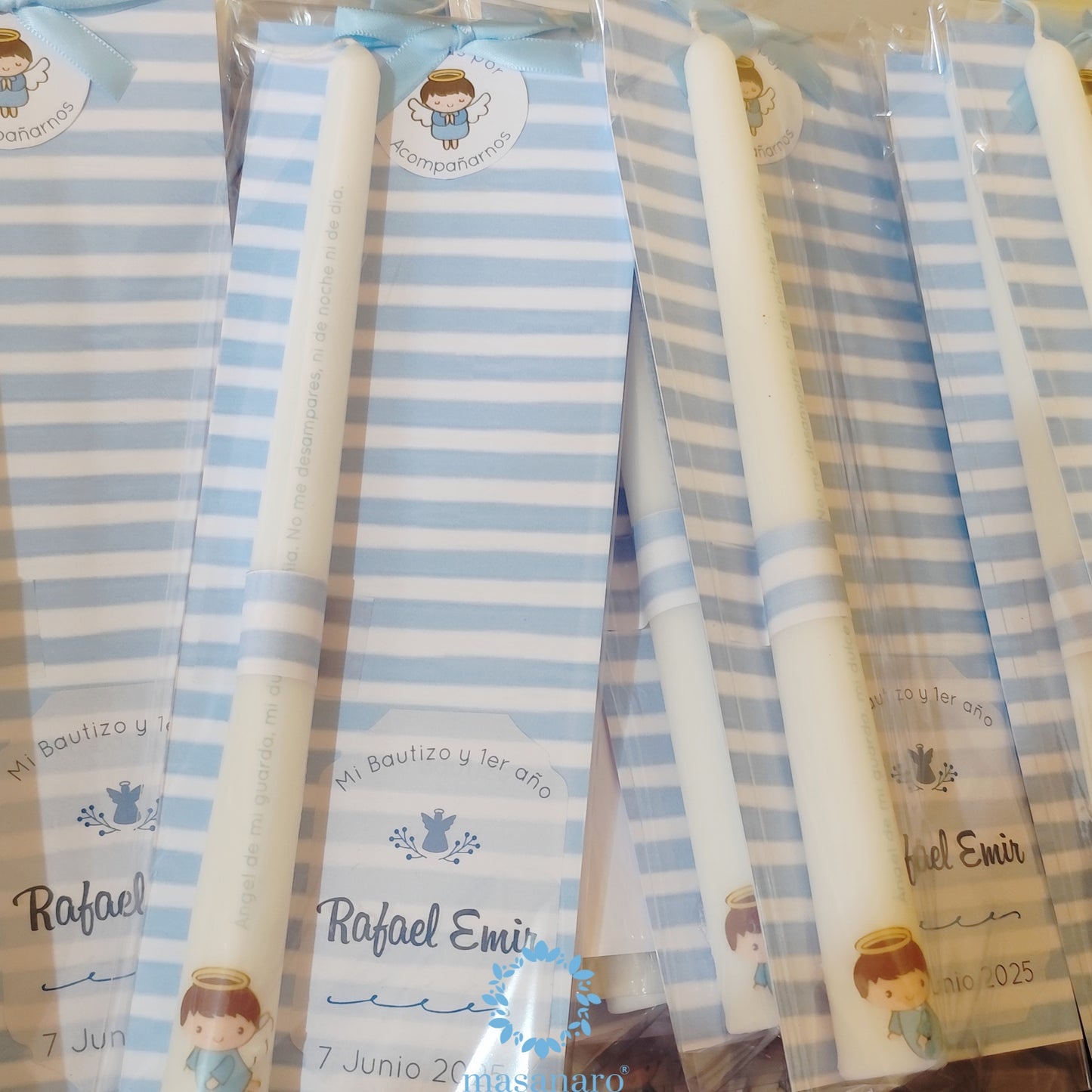 Vela larga con diseño de ángelito