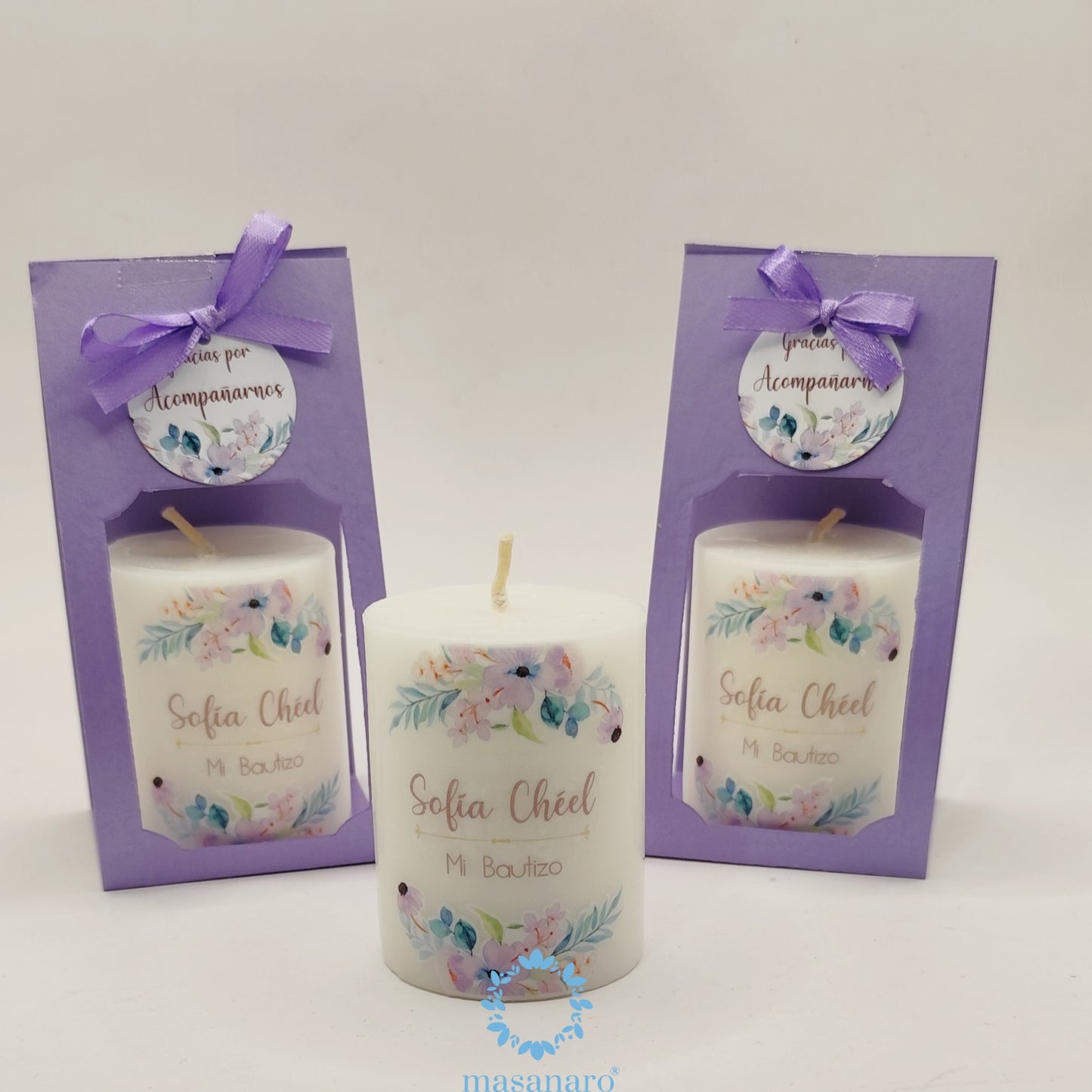 Vela de cirio en empaque de cartón